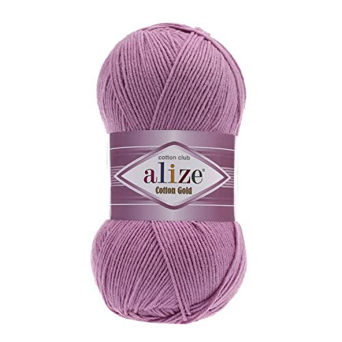 Image of 55% Cotton 45% Acrylic Alize Cotton Gold Yarn 1 Skein /Ball 100 gr 360 yds (98 - Pink)