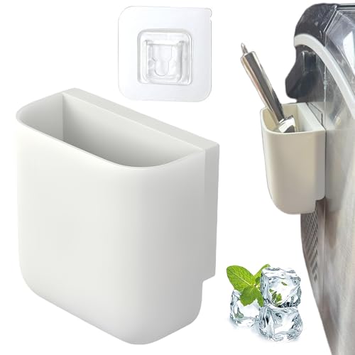 Ice Scoop Holder for Ice Machine Small Self-Adhesive Ice Scoop Holder for Ice Machine and Freezer Wall Mounted Storage Box for IceCream Scoops Keep Ice Scoops Dry and Clean Simple to Install