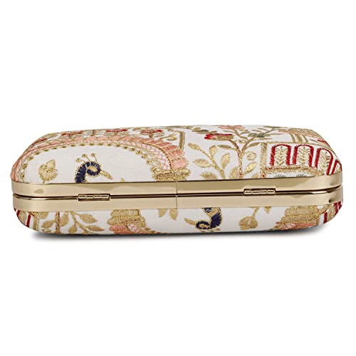 Image of LONGING TO BUY Hand Crafted Designer Box Clutch - Zari Embroidery For Women