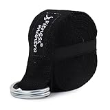 Fitness Mantra® 8.5 Feet Premium Cotton Yoga Belt for Women and Men |Adjustable D-Ring Strap for Stretching, Yoga, Pilates, Physical Therapy & Fitness |Durable & Anti-Slip Quality| Black|