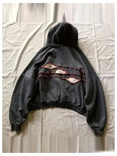 Verdusa Men's Graphic Hoodie Long Sleeve Gothic Drawstring Hooded Pullover Sweatshirts2