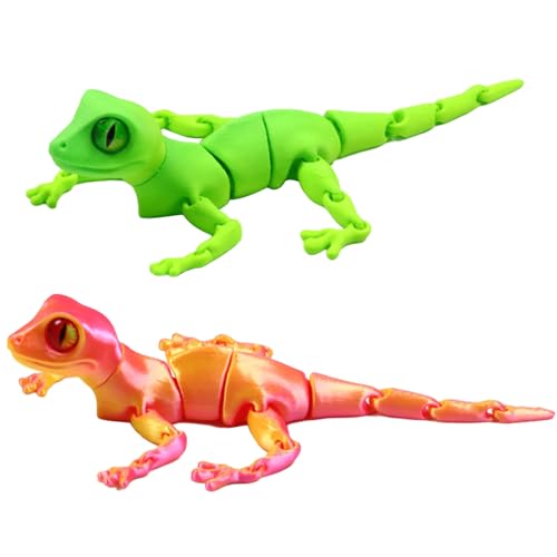 Imanes decorativos de gecko articulados para nevera, pack 2 piezas miniatura 1