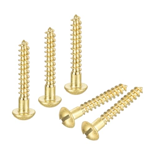 Vis à bois en cuivre auto-taraudeuse tête ronde fendue M4x25mm anti-corrosion lot de 100