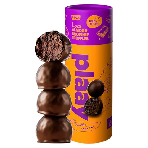 Plaay Almond Brownie Chocolate Truffles – Keto Dark Chocolate Snack – Gluten-Free, Vegan-Friendly with Rich Fudgy Texture for Guilt-Free, Anytime Smart Snacking - 60g