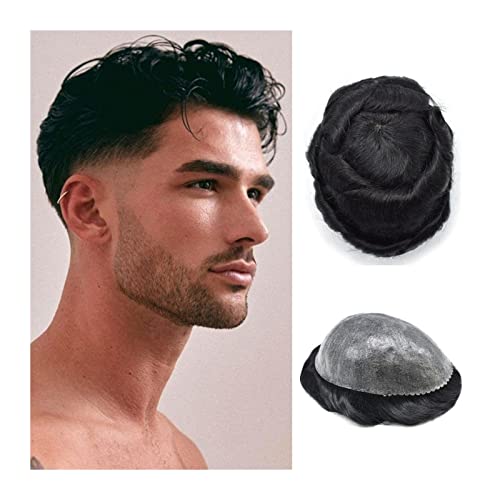 Système de remplacement durable pour hommes actifs cheveux raides noir