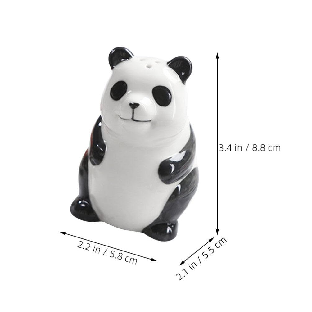 Haloppe Barattolo Per Spezie A Forma Di Panda Rosso, Salvaspazio In Ceramica, 8.5x6x6 Cm