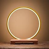 Tabletop Wooden Buddhist Altar Cabinet With LED Lamp Ring Household Shrine Altar Table Small Buddha Statue Base Zen Prayer Tea Table Ornaments for Living Room Entrance Office Decor.(C,30cm/11.8in)