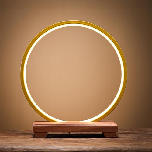 Tabletop Wooden Buddhist Altar Cabinet With LED Lamp Ring Household Shrine Altar Table Small Buddha Statue Base Zen Prayer Tea Table Ornaments for Living Room Entrance Office Decor.(C,30cm/11.8in)