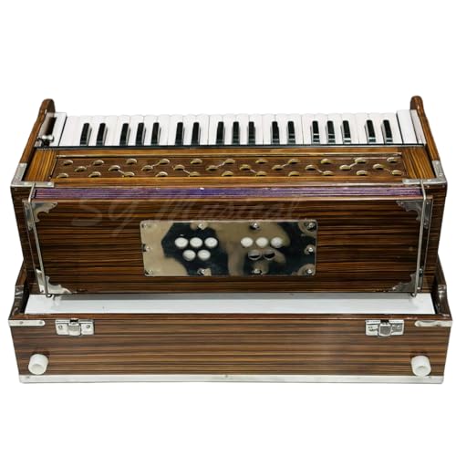 SG MUSICAL Folding Harmonium with 42-Keys, 7 Bellow, Two Reed (Bass-Male), 3.5 Octave, Coupler with Free Paaded Carry Bag