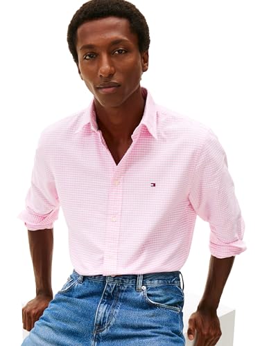 Image of Tommy Hilfiger Men's Long Sleeve Oxford Shirts in Regular Fit, Men's Button Down Shirts, Also Available in Big and Tall