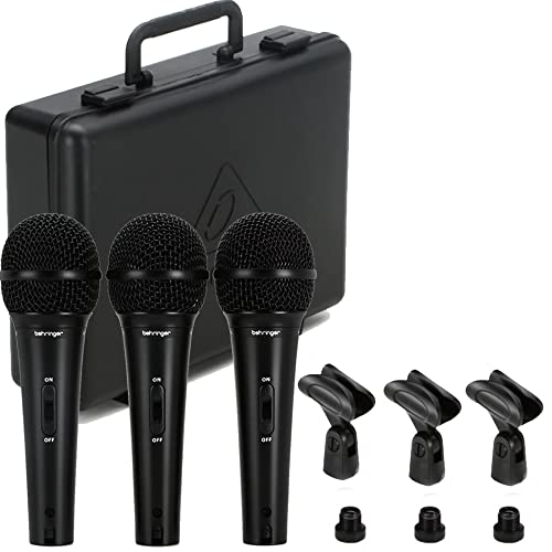 Teds Electronics Xm1800S Dynamic Vocal & Instrument Mic (3-Pack) + 3X 8Mm Xlr Microphone 10Ft Cable #TOP1