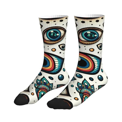 Augenstern Unisex Crew Sport Socks The-Colorful-Evil-Eye Outdoor Recreation Socks3