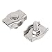Aexit M8 304 Chain & Rope Fittings Stainless Steel Wire Rope Cable Simplex 1-Post Clip Wire Rope Clips Clamp 2PCS