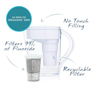 Santevia MINA Alkaline Water Filter Pitcher | Water Filtration System | Chlorine and Lead Filter | Water Purifier Pitcher | Home Water Filtration Pitcher | 9-Cup at Home Water Filter | Made in Canada