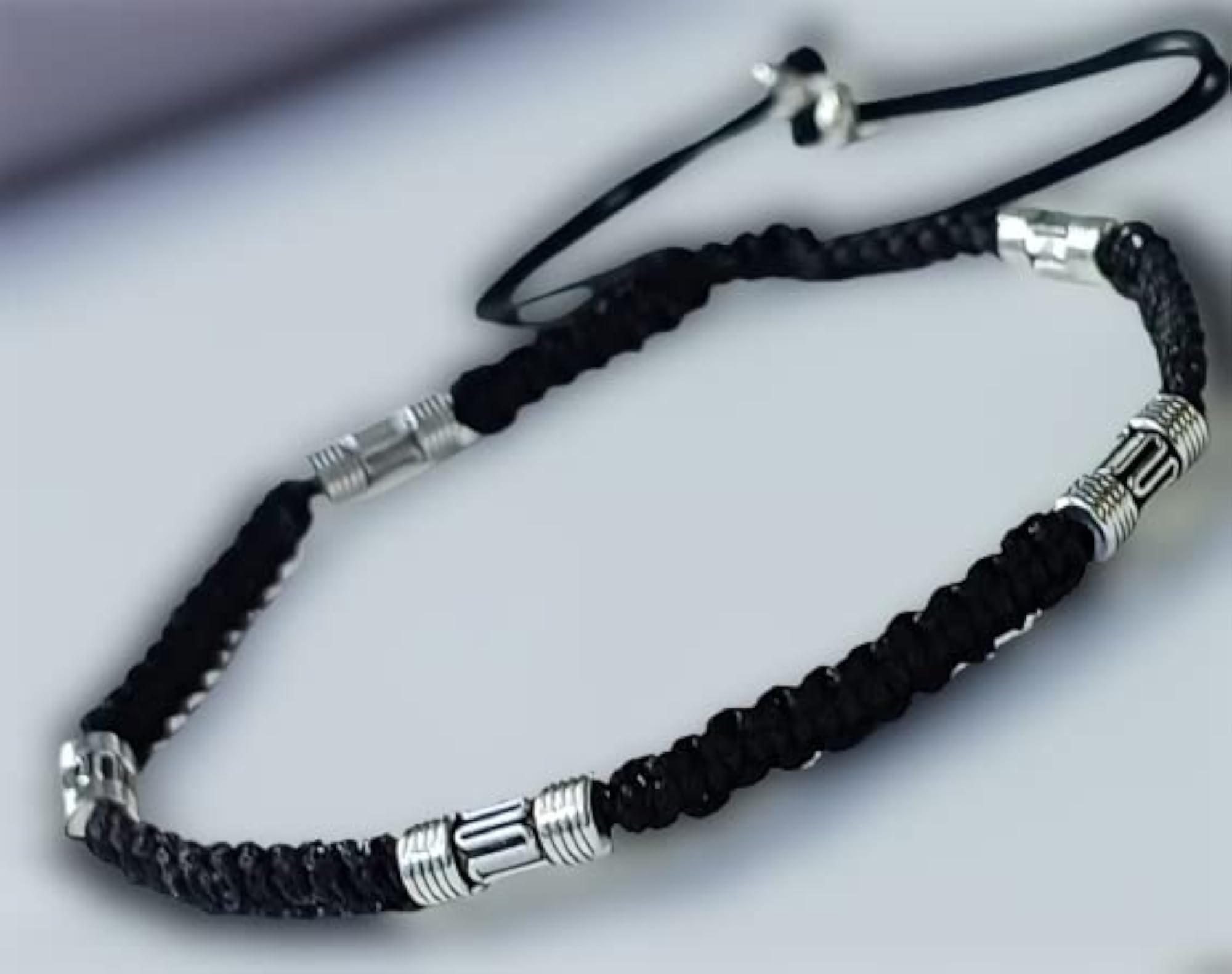 5 Copper Silver Plated Beads Thread Anklet Designer Crystal Charm Adjustable Anklet