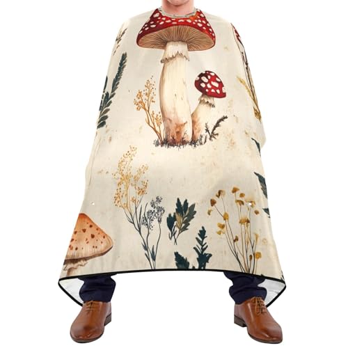 Kigai Mushroom Hair Cutting Cape for Men & Women Waterproof Barber Cape Professional Hairdressing Salon Styling Apron with Adjustable Closure Snap