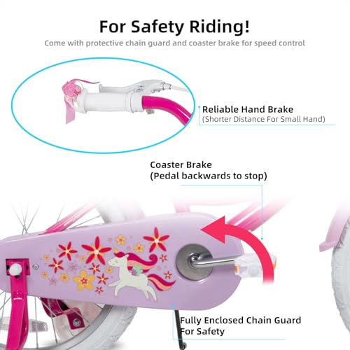 Image of JOYSTAR Unicorn 12-20 inch Kids Bike for Girls Ages 2-10 Years Old