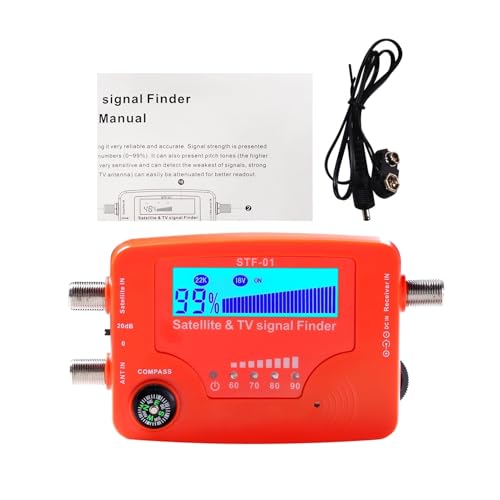 Appareil Reglage Antenne TNT, Détecteur de signal satellite et TV 2 en 1, mesureur de force de signal d'antenne TV portable, mesureur de recherche de signal avec boussole, alarme et buzzer