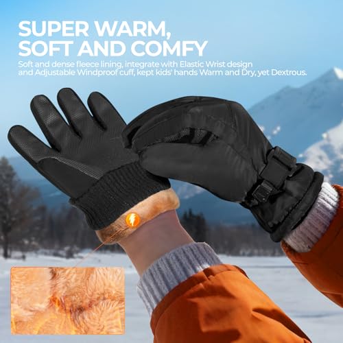 rivmount Kids Winter Gloves Warm Thermal Cold Weather Snow Waterproof Windproof Touchscreen Ski for Boys Girls - Image 5