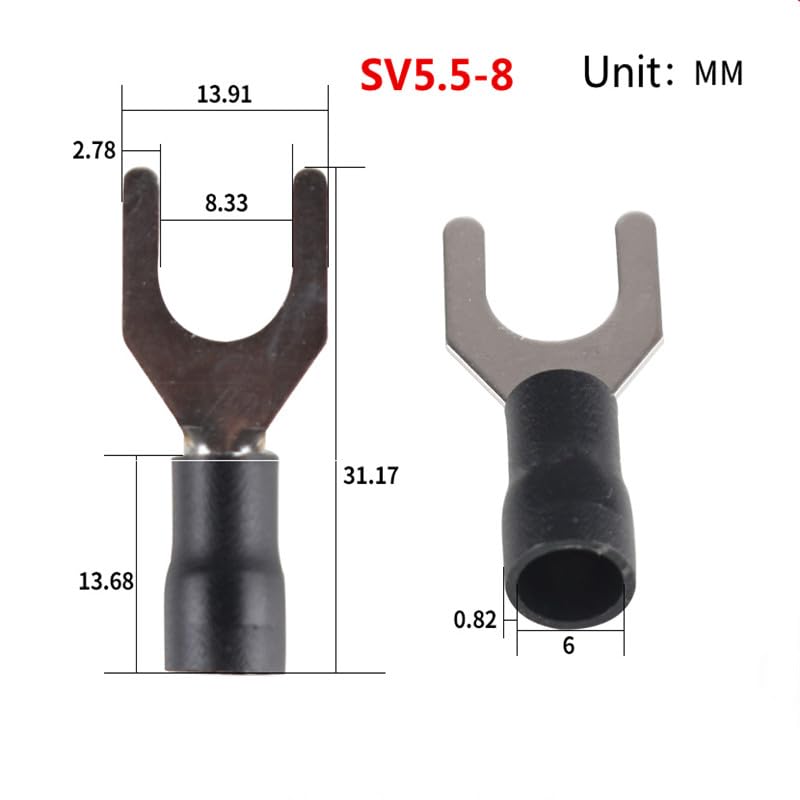 SV5.5-8 Fork Spade Y-Type U-Type Wire Crimp Pressed terminals Cable Wire Connector Kit. VUQLDHAYZ