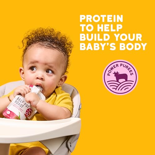 Image of Serenity Kids Beef Bone Broth Baby Puree, No Added Sugar, 3.5 Oz, 6 Pack | Savory Meat Pouch, Grass Fed Beef, Organic Veggies, GMO-Free, For Babies & Toddlers, Baby Food Pouches, Toddler Food
