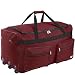 DEUBA Reisetasche | mit Trolleyfunktion | Rollen mit Kugellager | Teleskopgriff | abschließbar -【Farb-und Größenauswahl】 Sporttasche Reisetrolley Gepäcktasche, Rot, 160L = 85 x 43 x 44 cm (LxBxH)