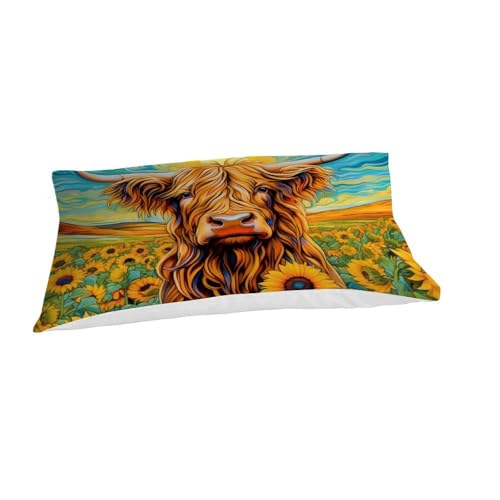 Vache des Highlands housse de couette microfibre sans repassage lit single