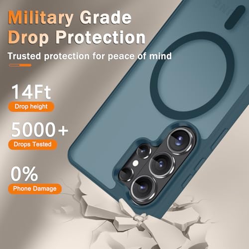 Image of YENAPOON for Samsung Galaxy S26 Ultra Case, Matte Magnetic Phone Cover | Fit for MagSafe, Screen Protector included, Shockproof Military Grade Protection, Translucent Frosted Back, Lavender Gray