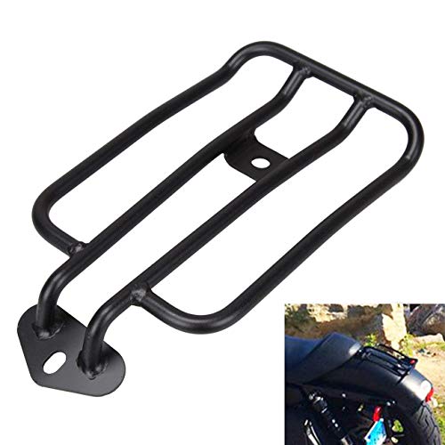 Iglobalbuy Motorcycle Black Steel Standard Rear Fender Rack Plated Luggage Shelf For Solo