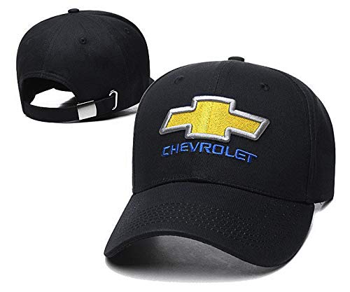Yoursport Logo Embroidered Adjustable Baseball Caps for Men and Women Hat Travel Cap Racing Motor Hat Fit Chevrolet Accessorie(Black)