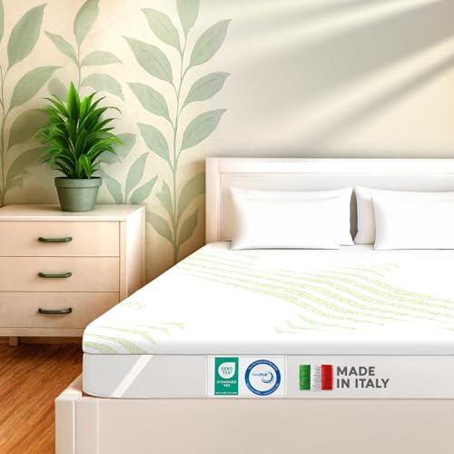 DOLCI SOGNI - Topper Memory Foam 160x190 Alto 5 cm - Correttore Materasso Morbido - Topper in Memory per Materasso Matrimoniale...