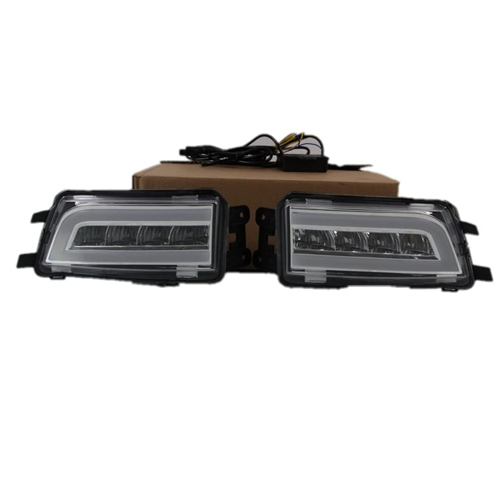 July King LED Daytime Running Lights DRL Case for Volkswagen Passat 2016 2017, LED Fog Lamp With Yello Turn Signal Light