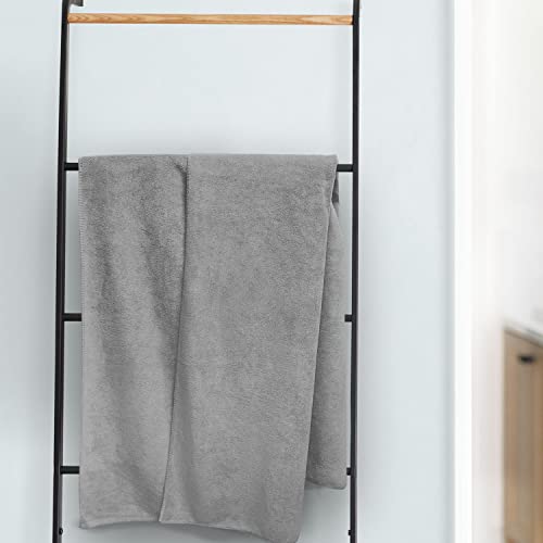 Image of Sassoon Venir Microfiber 4 Piece Towel Set 450 GSM (Grey Color) Ultra Soft Material, Towel for Daily use