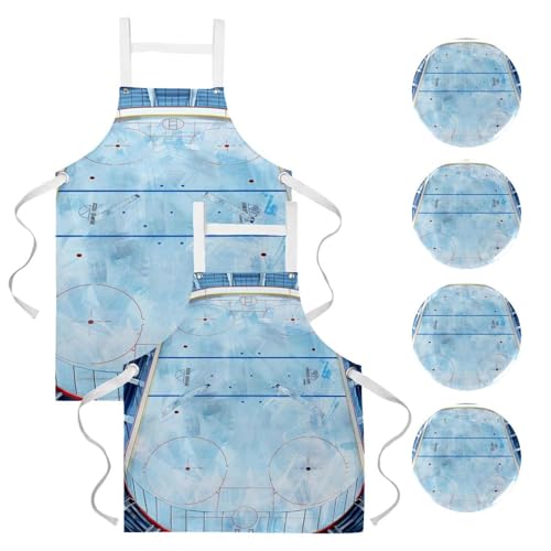 Tablier en lin hockey sur glace de qualité supérieure avec attaches ajustables pour cuisiniers