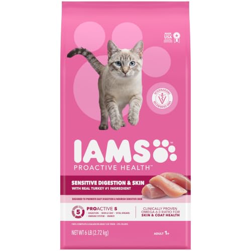 IAMS Proactive Health Sensitive Digestion Dry Cat Food, Turkey, 6 lb