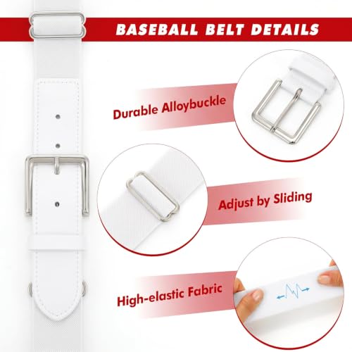 Image of WHIPPY Baseball Socks and Belt Combo Set Knee-High Softball Socks & Adjustable Elastic Belt for Kids Youth Adult