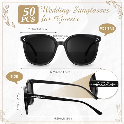 Kanayu Wedding Favors for Guests Wedding Party Sunglasses Gifts Wooden Love Sign Decoration Black Mr Mrs Glasses Bulk