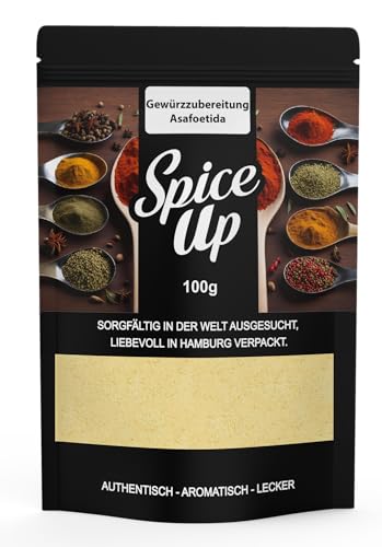 Spice Up Gewürzzubereitung Asafoetida 100g – Asant - Teufelsdreck – Hing - Intensives Aroma – Vegan, ohne Zusatzstoffe – Aromafrisch verpackt – Ayurveda Heilkunde