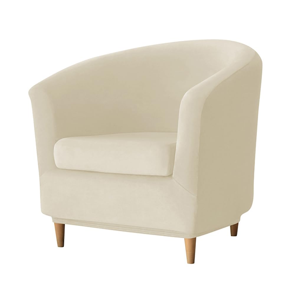 Housse de Fauteuil Chesterfield Housses Fauteuil Cabriolet de Club 1 Place en Velours Housse pour Chaise Tullsta Extensible Beige Jaune