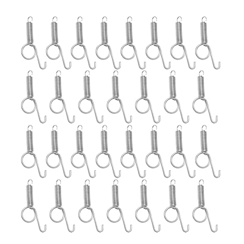 Anxingo 30 Pcs Spring Cage Latch Door Spring Hook Metal Finger for Fixing Rabbit Dog Cat Birds Rodents Guinea Pig Hamster Parrot Hedgehog Cage Door
