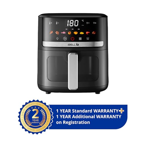 Image of IBELL AERO FRY 550 Digital Air Fryer 5.5L, 1350W | Oil-Free Cooking | Touch Control Panel | Adjustable Temperature | Multi-Function Fry, Bake, Grill & Roast | Large Family Size | Black