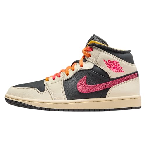 Air Jordan 1 Mid SE Edge pour femme en cuir coloris Pale Ivory et Racer Pink