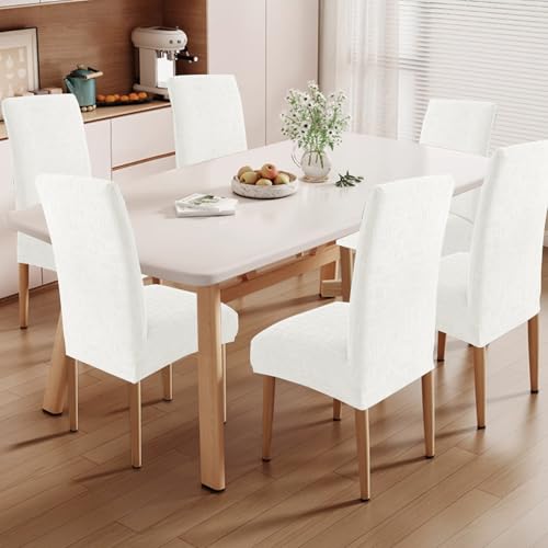 Ystyle Stretch Stuhlhussen 4er Set, Stuhlbezug Elastischer, Creme – Ansicht 2