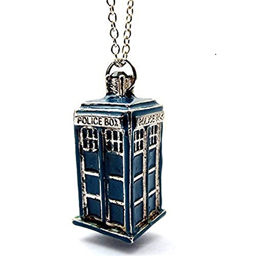 David Tenant Matt Smith Police Box Tardis Pendant Necklace (Blue-3D)