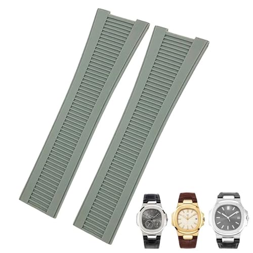 Bracelet de montre en caoutchouc EZZON pour Nautilus 5711 élégance sport noir