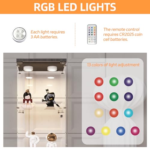 Image of LFT HUIMEI2Y 4-Tier Glass Display Cabinet with LED&Lock, Display Case Black