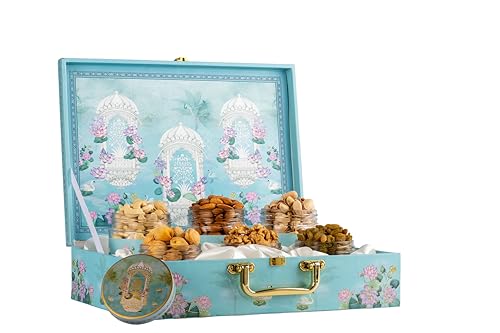 Image of Browntree Royal-6P - 950g | Almonds, Cashews, Pistachios, Raisins, Walnut Kernels & Apricots | Premium Designer Gift Box | Luxury Festive Gift Pack for Wedding , Birthday and all celebration | Premium Gift Hamper | Corporate Gifts