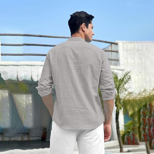 Image of Beige Color Cotton Blend Mandarin Neck Short Kurta Straight Kurta for Men (S)