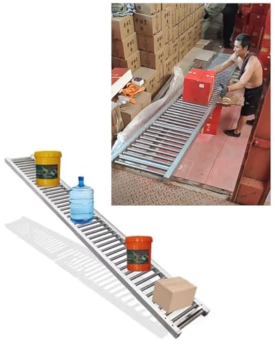 Oracra Conveyor Rollers 6.6ft Long Powerless Roller Conveyor, Splicable Conveyor Rail Ramp for Bottled/Water Cartons, Anti-Rust Transport Unloading Pulley System(Wide - 30cm(11 3/4 in))