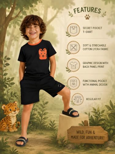 Image of Pilolo Kids Soft Cotton Lycra Pocket T-Shirt for Boy